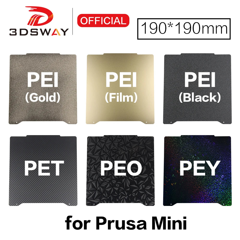 3DSWAY Prusa mini Build Plate Double Sided Spring Steel Sheet 190*19mm