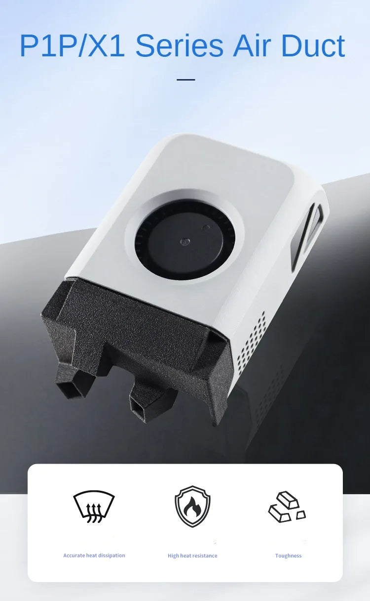 Upgraded Nylon Magnetic Printing Cooling Fan Duct for Bamboo P1P X1 Extrusion Head