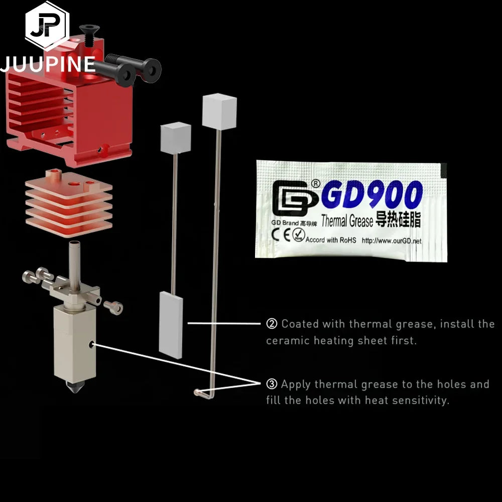 Bambulab P1s Thermistor Heater Temperature Sensor 350℃ for Bambu Hotend