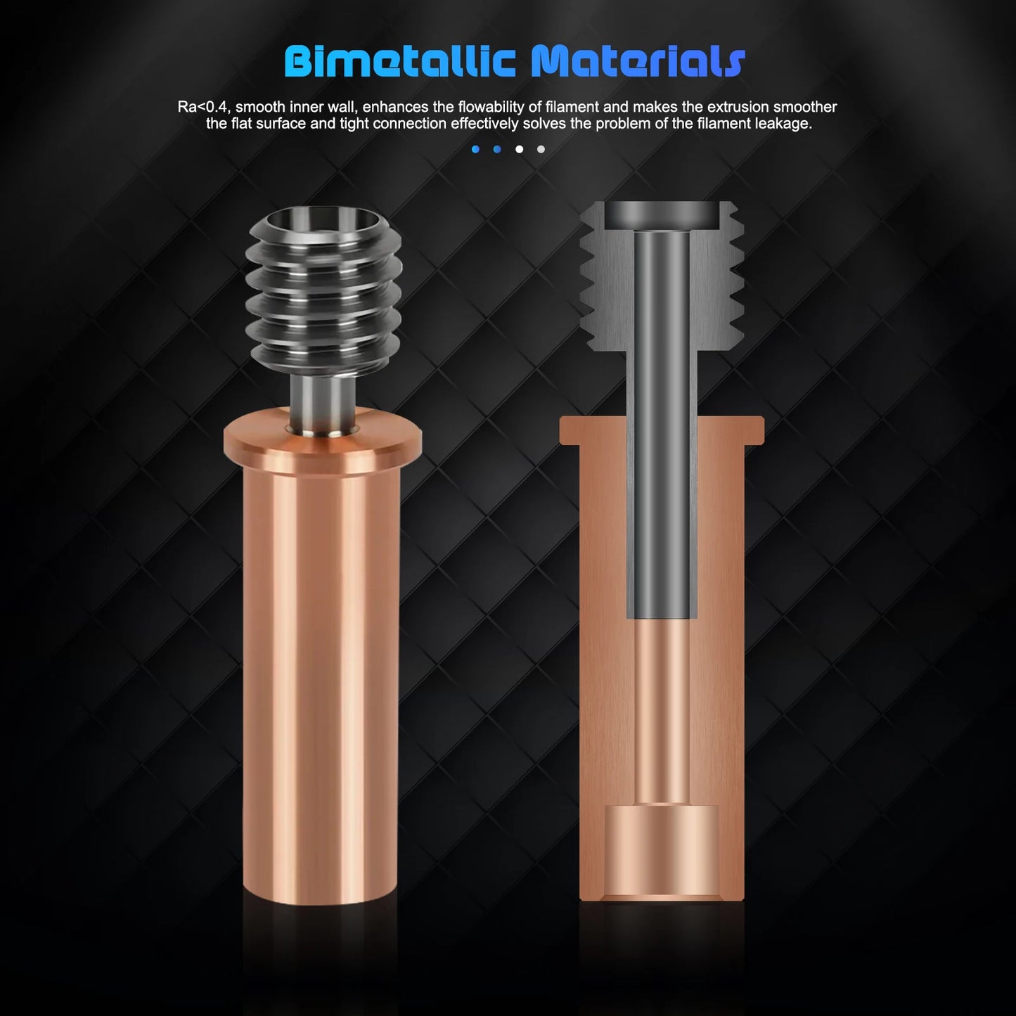 Bimetal Copper-Titanium Heatbreak Throat Upgrade for ANYCUBIC Kobra 2 Neo, Pro, Max & Plus Hotends