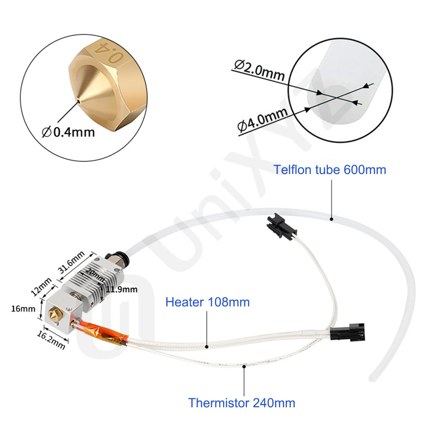 Upgraded Hotend Heated Block For Anycubic printers