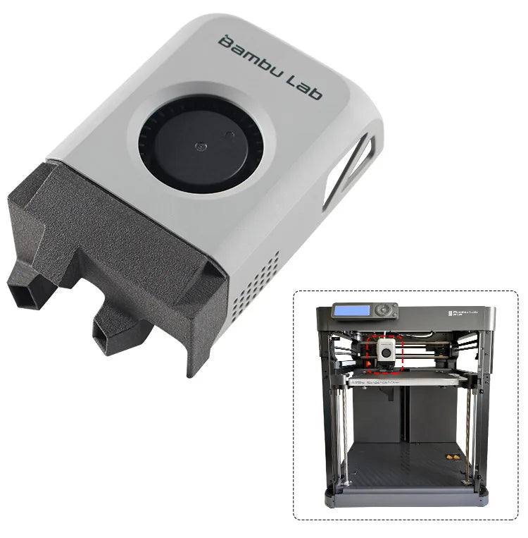 Upgraded Nylon Magnetic Printing Cooling Fan Duct for Bamboo P1P X1 Extrusion Head