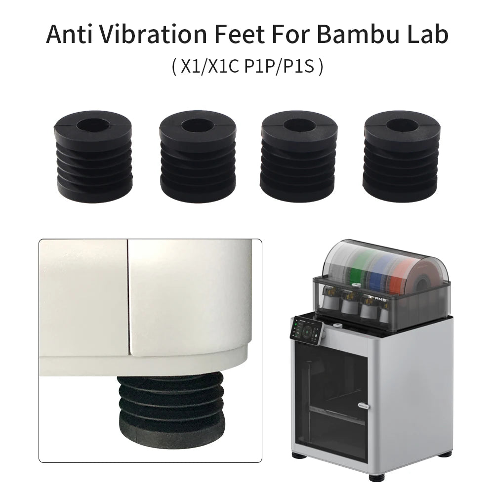 Anti Vibration, Anti-slip, Anti-Shock, Dust-proof Rubber Foot Pad For Bambulabs X1/X1C