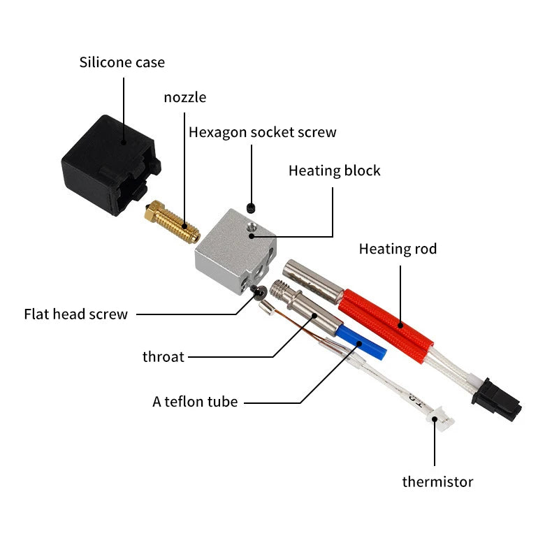 24V 60W Hotend Kit for ANYCUBIC Kobra 2 Series: Neo, Pro, Plus, Max