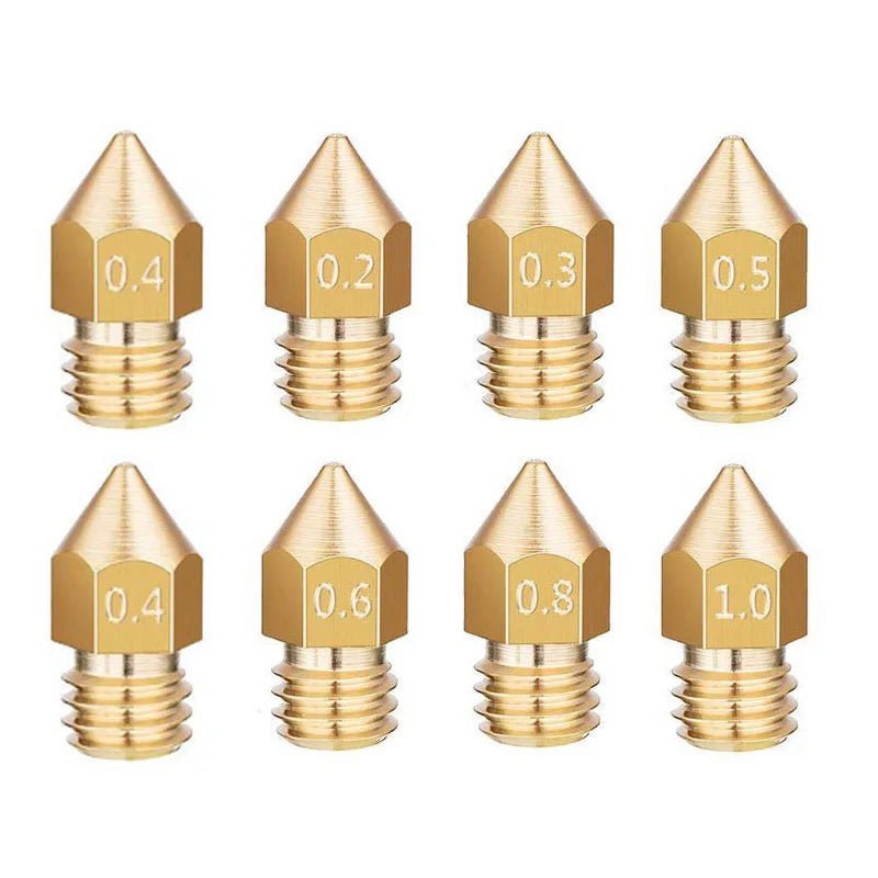 10/20 Pcs MK8 Brass Nozzle For Extruder Head Multiple Size Nozzles For 1.75MM CR10 CR10S Ender-3 3D