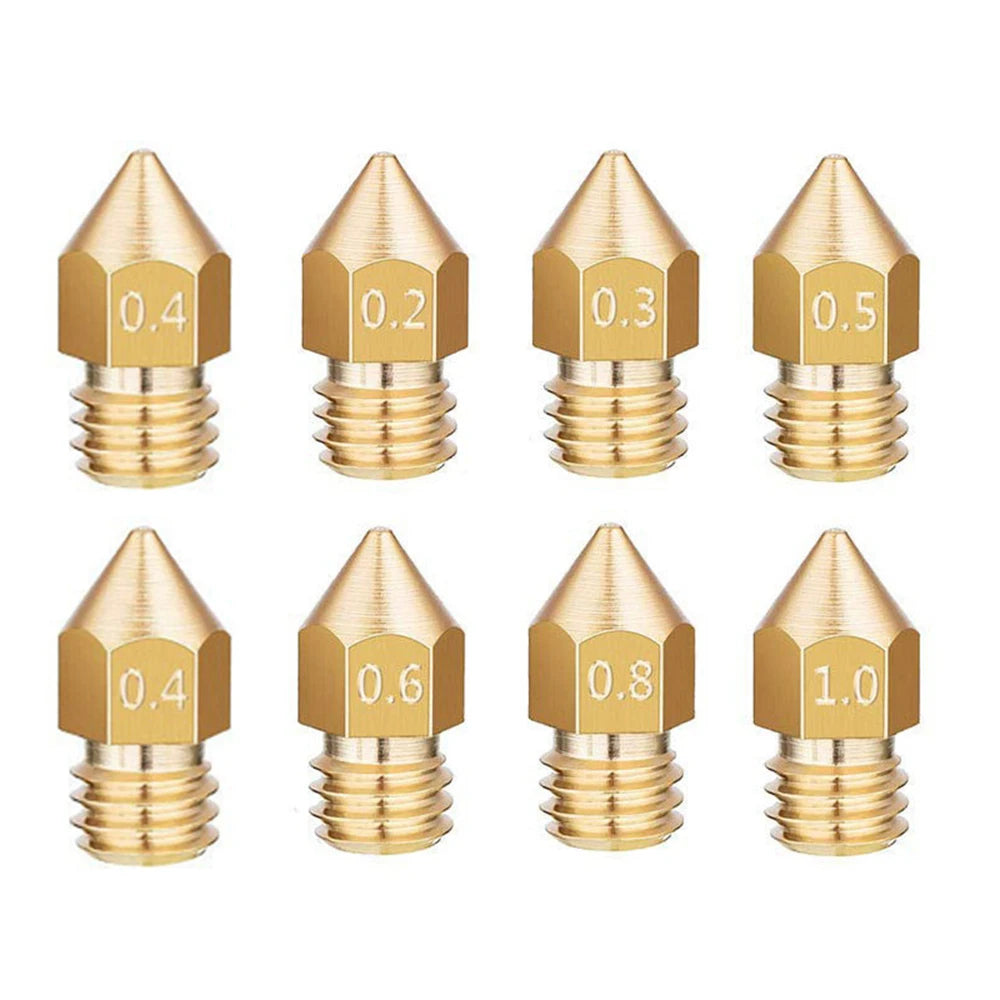 10/20 Pcs MK8 Brass Nozzle For Extruder Head Multiple Size Nozzles For 1.75MM CR10 CR10S Ender-3 3D