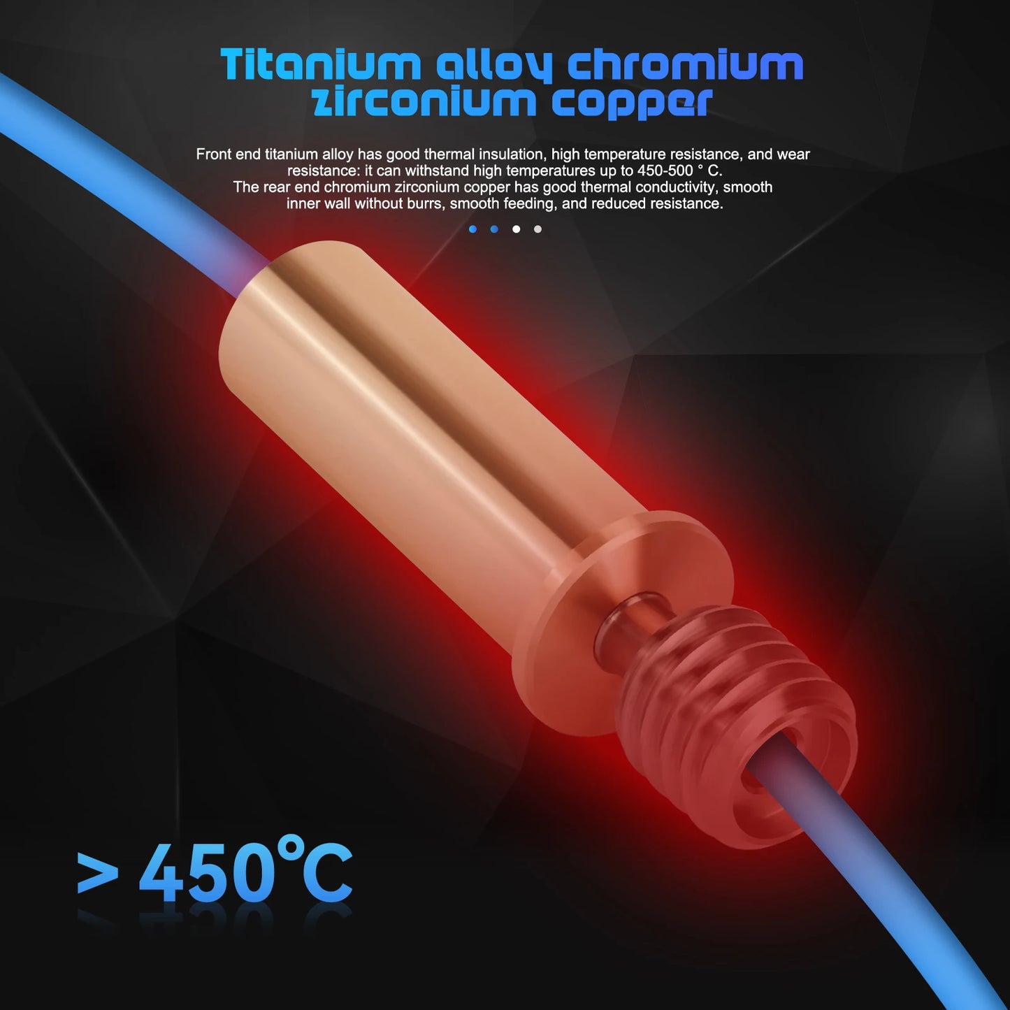 Bimetal Copper-Titanium Heatbreak Throat Upgrade for ANYCUBIC Kobra 2 Neo, Pro, Max & Plus Hotends