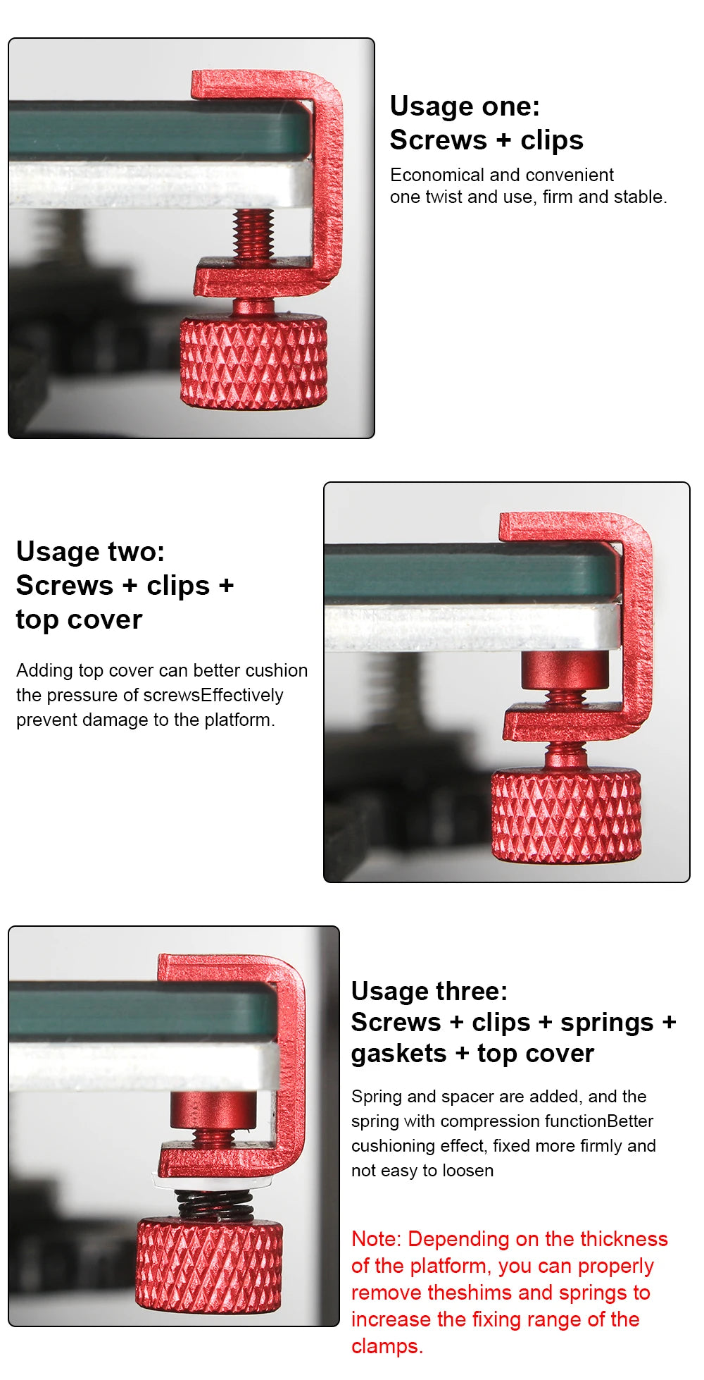3DSWAY Platform Clamp For Ultimaker UM Hotbed 4pcs/8pcs