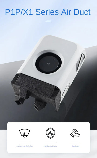 Upgraded Nylon Magnetic Printing Cooling Fan Duct for Bamboo P1P X1 Extrusion Head