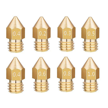 10/20 Pcs MK8 Brass Nozzle For Extruder Head Multiple Size Nozzles For 1.75MM CR10 CR10S Ender-3 3D