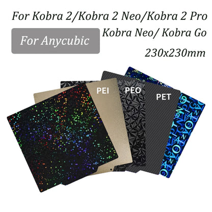 Anycubic Kobra 2 Parts Anycubic Kobra 2 Pro Heat Bed Plate 230x230 Pei Sheet Peo Plate kit