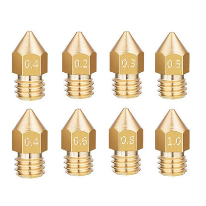 10/20 Pcs MK8 Brass Nozzle For Extruder Head Multiple Size Nozzles For 1.75MM CR10 CR10S Ender-3 3D